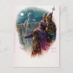 Cartão postal antigo - "Hamlet", Shakespeare.