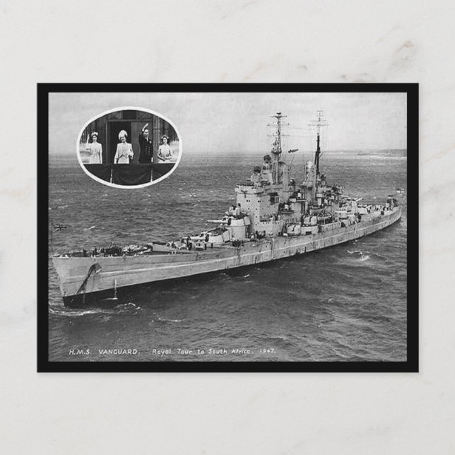 Cartão Postal Antigo - HMS Vanguard (Frente)