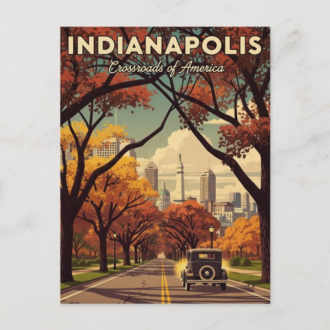 Cartão Postal Antigo Indianapolis Indiana (Frente)