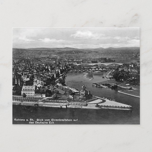 Cartão postal antigo - Koblenz, Alemanha (Frente)