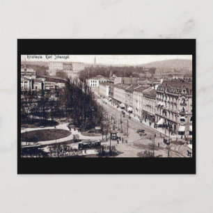 Cartão postal antigo - Kristiania (Oslo). Noruega