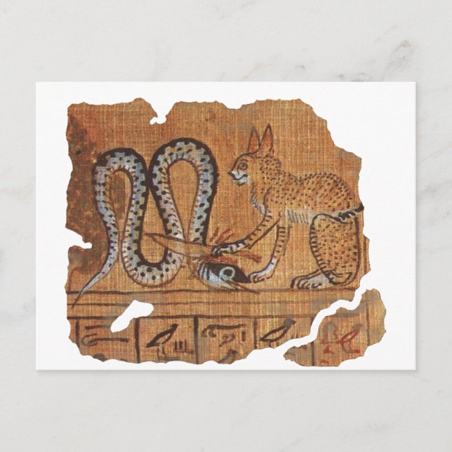 Cartão Postal Antigo Livro Egípcio do Morto Ra&Apophis (Frente)