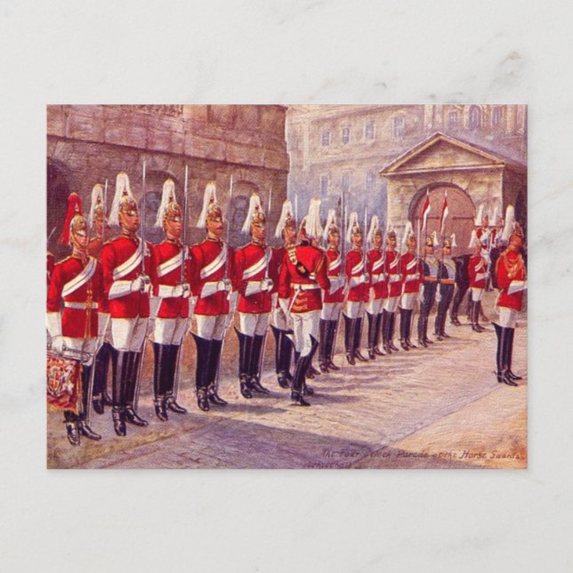 Cartão Postal Antigo - Londres, Horse Guards (Frente)
