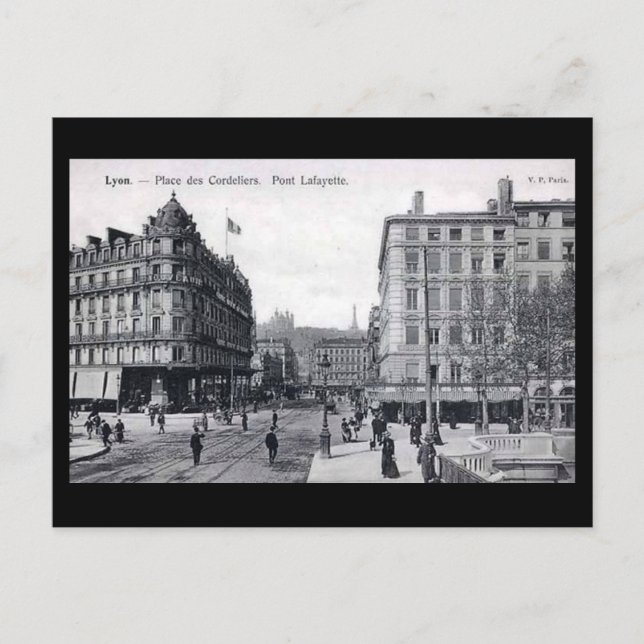 Cartão postal antigo - Lyon, Place des Cordeliers (Frente)