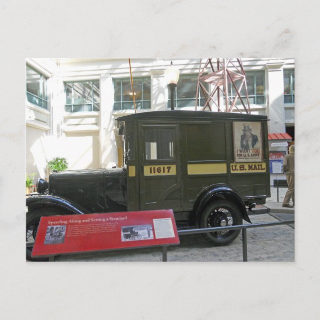 Cartão Postal Antigo Mail Truck Smithsonian National Postal Mues (Frente)