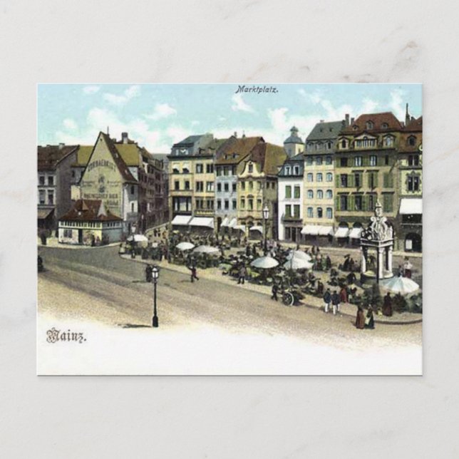Cartão postal antigo - Mainz, Alemanha (Frente)