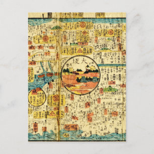 Cartão Postal Antigo mapa Kansai