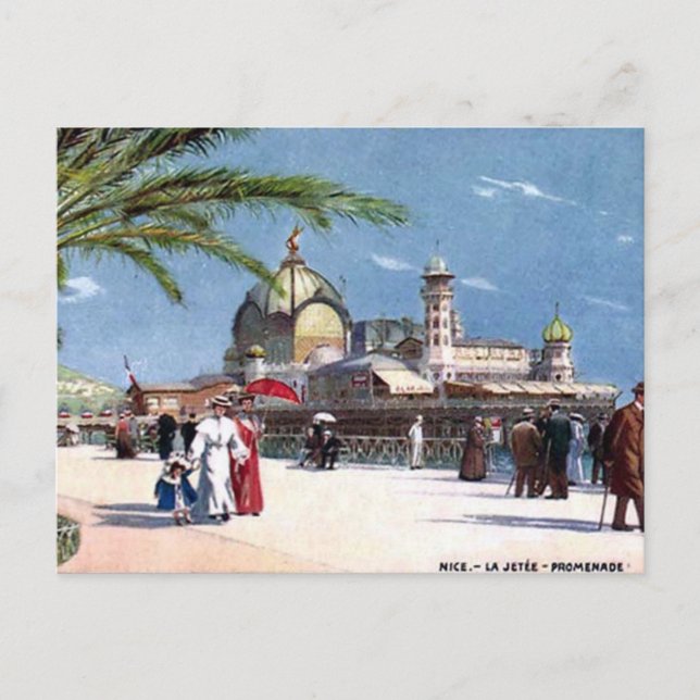 Cartão postal antigo - Nice, França (Frente)