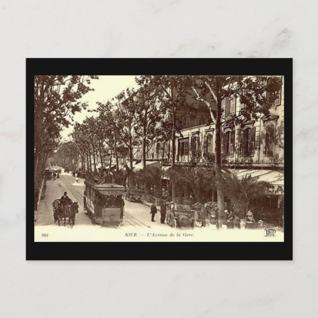 Cartão postal antigo - Nice, França (Frente)