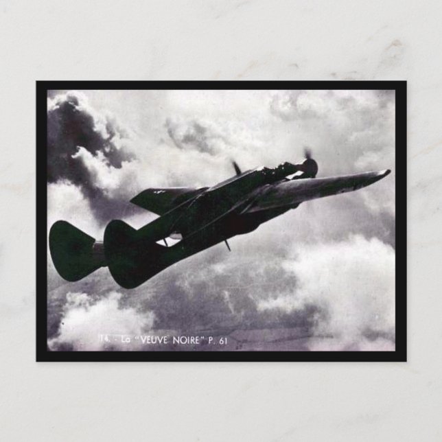 Cartão Postal Antigo - Northrop P-61 Black Widow (Frente)