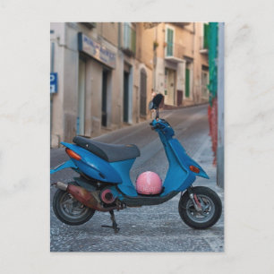 Cartão Postal Antigo Patinete na Itália   patinete azul   Cart
