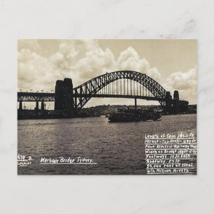 Cartão Postal Antigo - Ponte da Baía de Sydney