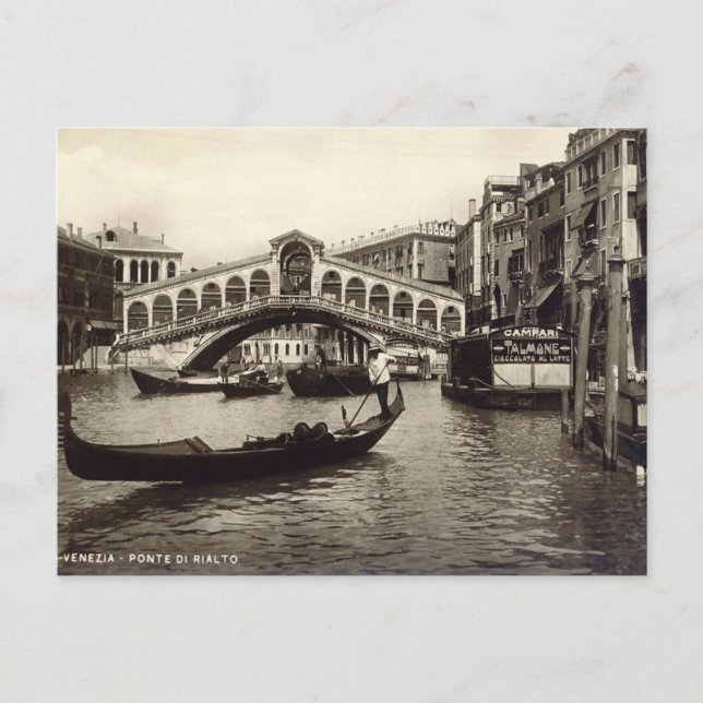 Cartão postal antigo - Ponte di Realto, Veneza (Frente)