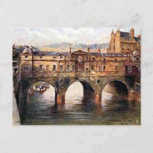 Cartão Postal Antigo - Ponte Pulteney, Bath, Somer