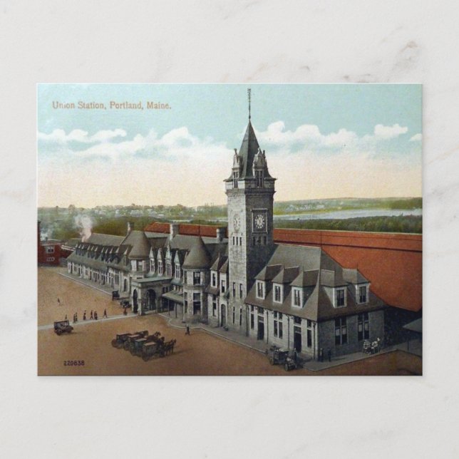 Cartão postal antigo - Portland, Maine, EUA (Frente)