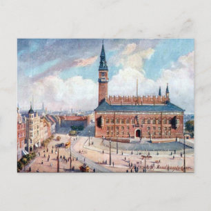 Cartão Postal Antigo - Rådhuspladsen, Copenhague