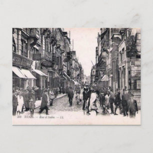 Cartão Postal Antigo - Rue d'Italie, Tunis