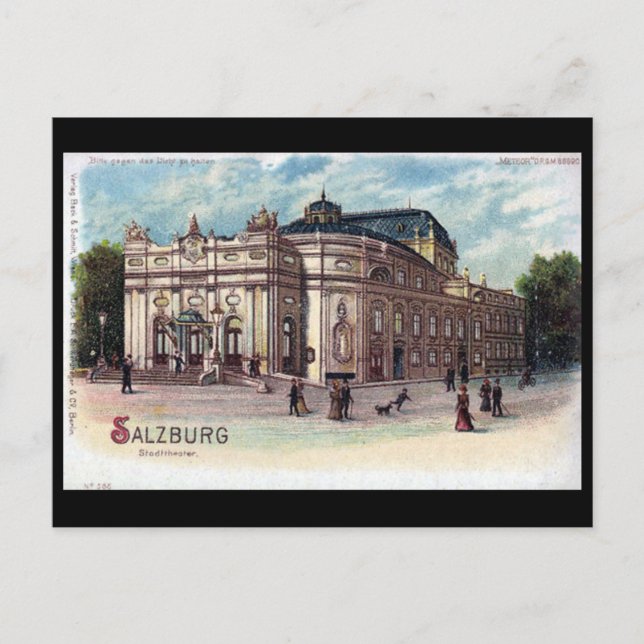 Cartão postal antigo - Salzburgo, Áustria (Frente)