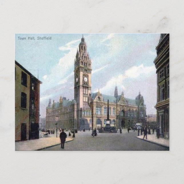 Cartão postal antigo - Sheffield, Yorkshire (Frente)