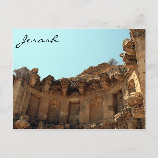 Cartão Postal antigo teatro de jerash (Frente)