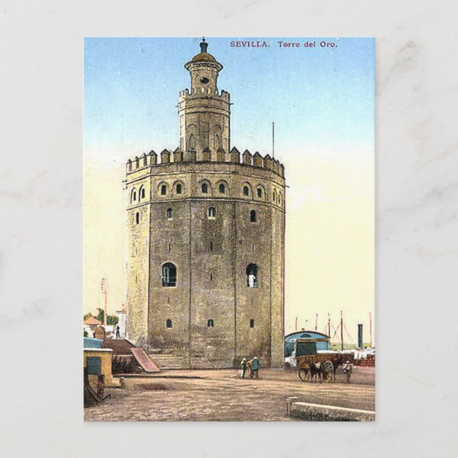 Cartão Postal Antigo - Torre del Oro, Sevilha, Esp (Frente)