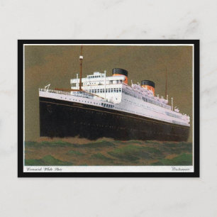Cartão Postal Antigo - Transatlântico da Cunard Wh