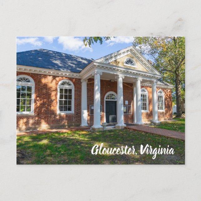 Cartão Postal Antigo tribunal em Gloucester, Virgínia (Frente)