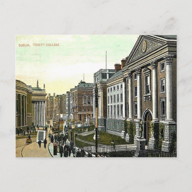 Cartão postal antigo - Trinity College, Dublin (Frente)