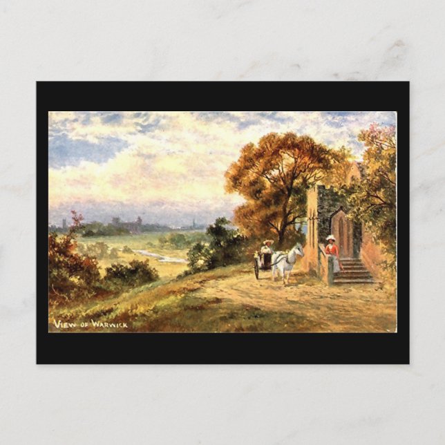 Cartão Postal Antigo, Uma Vista de Warwick (Frente)
