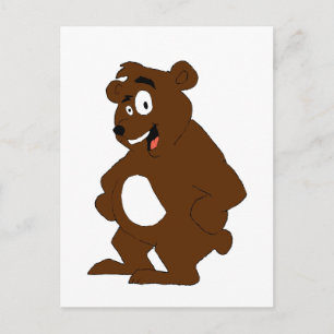 Cartão Postal Antigo Urso Esportivo de Cartoon