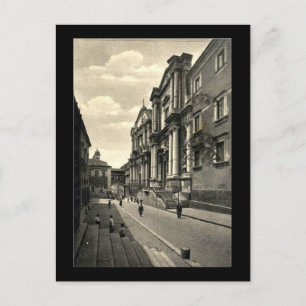 Cartão postal antigo, Via Crociferi, Catânia, Sicí