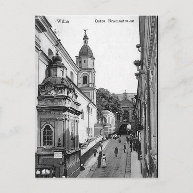Cartão postal antigo - Vilnius, Lituânia (Frente)