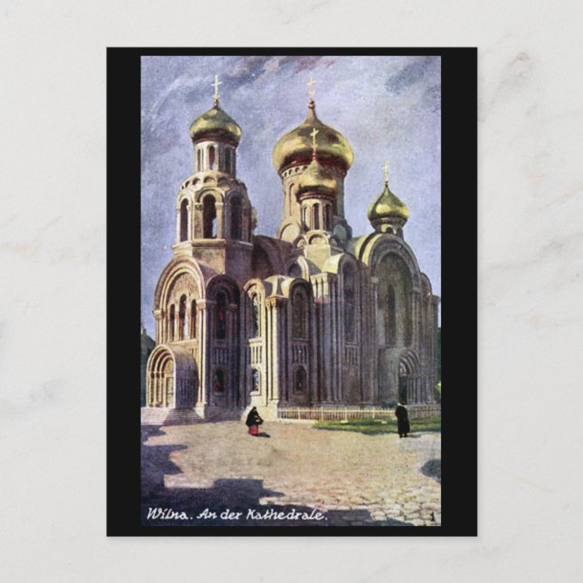 Cartão postal antigo - Vilnius, Lituânia (Frente)