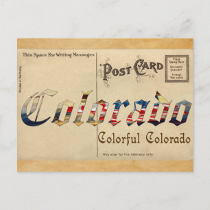 Cartão postal antigo Vintage Look Colorado