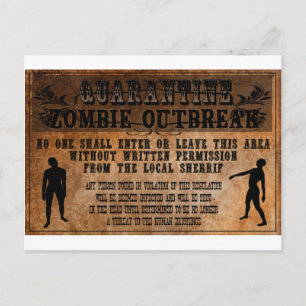 CARTÃO POSTAL ANTIGO ZOMBIE OCIDENTAL