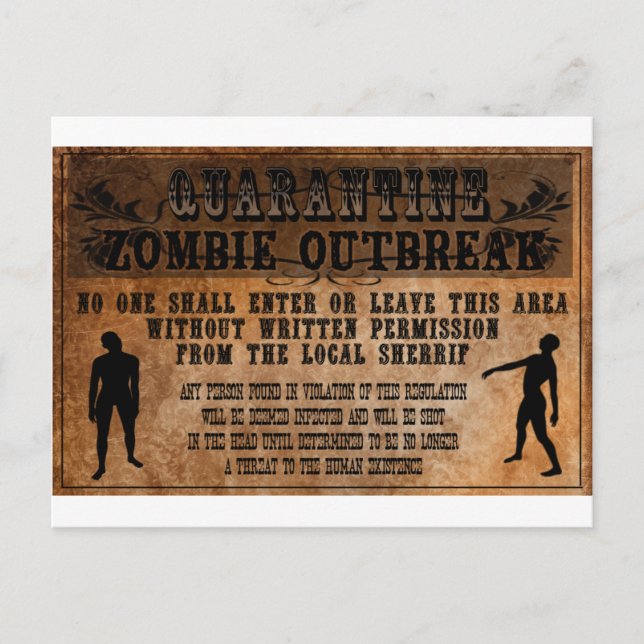 CARTÃO POSTAL ANTIGO ZOMBIE OCIDENTAL (Frente)