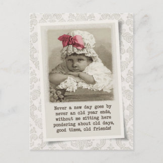 Cartão Postal Antigos Dias, Antigos Amigos - Reprodução Vintage