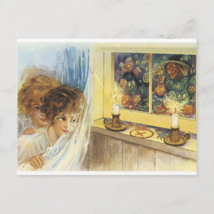 Cartão Postal Antigos fantasmas de Halloween e Goblins