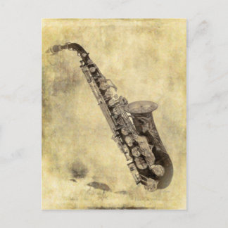 Cartão Postal Antigos Itens Decorativos Saxofônicos