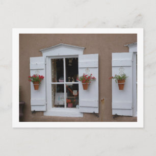 Cartão Postal Antigos Papais noeis do Windows Shutter Fe Novo Mé