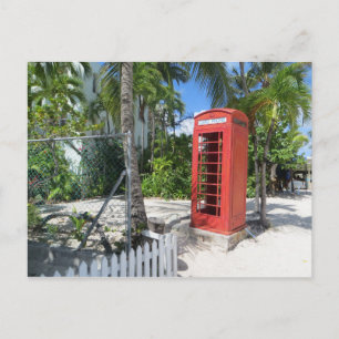 Cartão Postal Antígua e Barbuda - Caixa de Telefone Vermelho