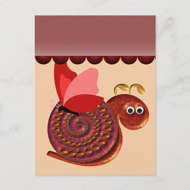 Cartão Postal Antiguidade com Poster de Caracol (Frente)