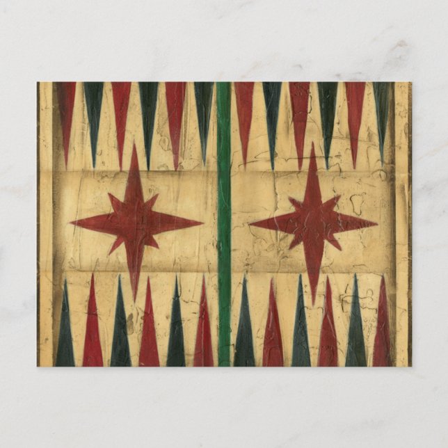 Cartão Postal Antiguidade Conselho de Jogos Backgammon por Ethan (Frente)