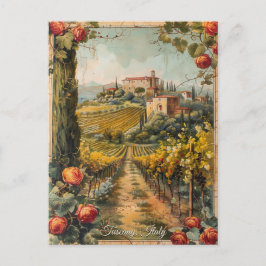 Cartão Postal Antiguidade Toscânia Pintura Romântica De Óleo Via