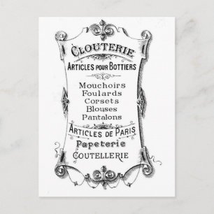 Cartão Postal Antiguidade Vintage Anúncio Francês