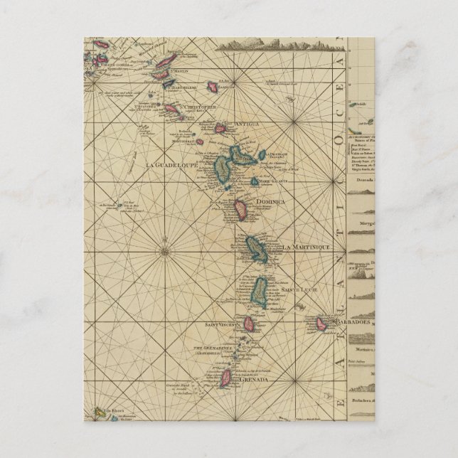 Cartão Postal Antilhas, Ilhas Charibbee (Frente)