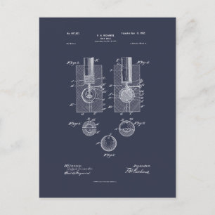 Cartão Postal Antique Golf Ball 1902, Desenho de Patentes