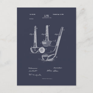 Cartão Postal Antique Golf Club 1900, Desenho de Patentes