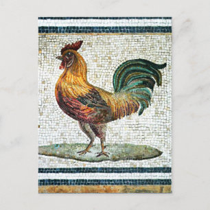 CARTÃO POSTAL ANTIQUE ROMAN MOSAICS / ROOSTER
