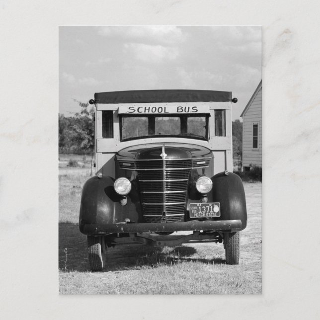 Cartão Postal Antique School Bus, Greensboro, Geórgia, 1941 (Frente)